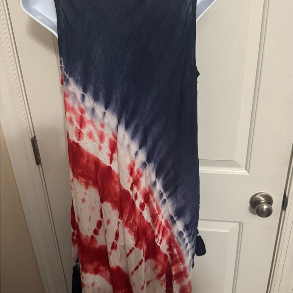 Exist Dress Women's One Size Boho Painted Stars USA 4th Of July Sleeveless NWT - Picture 2 of 9